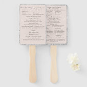 Peach & Grey Marmeren Nuptial Mass Programma Handwaaier (Voorkant en achterkant)