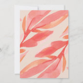 Peach Grey Waterverf Botanical Wedding Kaart (Achterkant)