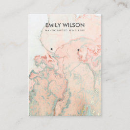PEACH GROEN AGATE MARBLE EARRING DISPLAY CARD VISITEKAARTJE