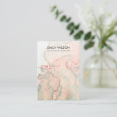 PEACH GROEN AGATE MARBLE KETTING DISPLAY CARD VISITEKAARTJE (Staand voorkant)