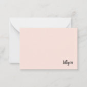 Peach Handgeschreven naam Notitiekaarten Notitiekaartje (Voorkant)