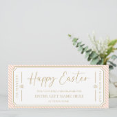 Peach Happy Easter Gift Voucher Kaart (Staand voorkant)