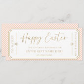 Peach Happy Easter Gift Voucher Kaart (Voorkant / Achterkant)