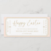 Peach Happy Easter Gift Voucher Kaart (Voorkant)