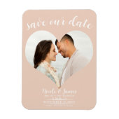 Peach Hart Foto Bruiloft Save the Date Magneet (Verticaal)