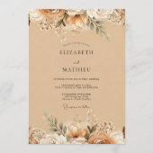 Peach Harvest Bloom Wedding Kaart (Voorkant)