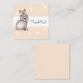 Peach Heart Bunny Baby shower Dank u Notecards Notitiekaartje (Voorkant / Achterkant)