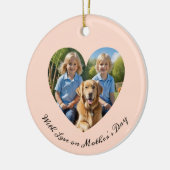 Peach Heart Photo Keepsake Moederdag Keramisch Ornament (Links)