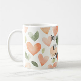 Peach Hearts Dreams Sea Turtle Koffiemok