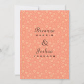 Peach Hearts Patroon repetitie diner uitnodiging (Achterkant)