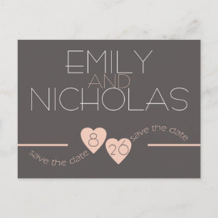 Peach Hearts: Save the Date Aankondigingskaart