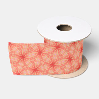 Peach Heilige Geometrie Bloem van het Leven Patroo Satijnen Lint