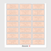 Peach  Herfst Baby shower Gastadres Sticker (Vel)