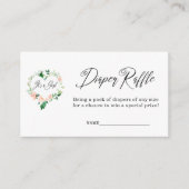 Peach Het is een meisje luier Raffle Baby shower Informatiekaartje (Voorkant)