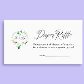 Peach Het is een meisje luier Raffle Baby shower Informatiekaartje