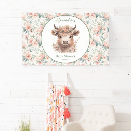 Peach Highland Koe Banner (Insitu)