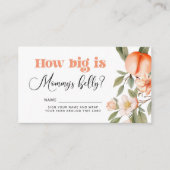 Peach Hoe groot is mama buik spel Informatiekaartje (Voorkant)