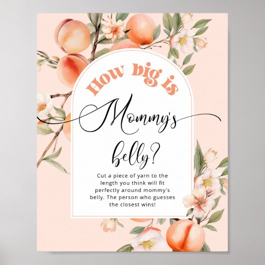 Peach hoe groot is mama's buik spel poster (Voorkant)