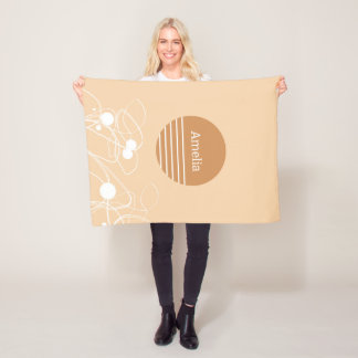 'Peach Horizons' | Gepersonaliseerde naam Baby dek Fleece Deken