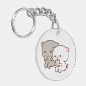 Peach houdt van Goma door koppels emotie Sleutelhanger (Voorkant Links)