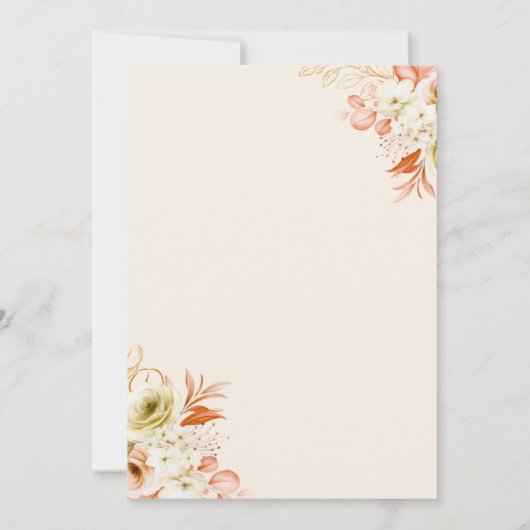 Peach Invitation boda durazno naranja claro Kaart (Achterkant)