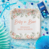 Peach Ivory Beige Neutraal Baby shower Papieren Bordje (Feest)