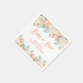 Peach Ivory Beige Neutraal Baby shower Servet (Hoek)