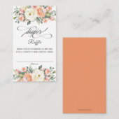 Peach ivory Blush Floral Baby shower Diaper Raffle Informatiekaartje (Voorkant / Achterkant)
