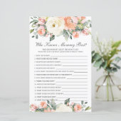 Peach ivory Floral die mama het beste partijspel k (Staand voorkant)