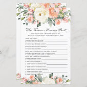 Peach ivory Floral die mama het beste partijspel k (Voorkant / Achterkant)