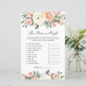 Peach ivory Floral Shower The Price is Right Game (Staand voorkant)