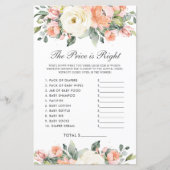 Peach ivory Floral Shower The Price is Right Game (Voorkant)