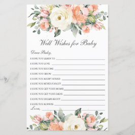 Peach Ivory Floral well wil Baby shower