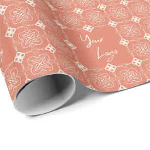 Peach Ivory Geometric Business Logo Cadeaupapier