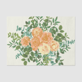 Peach Ivory Roos Floral Wedding Tissuepapier