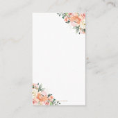 Peach Ivory roze Floral Baby shower Breng boek Informatiekaartje (Achterkant)