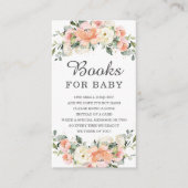 Peach Ivory roze Floral Baby shower Breng boek Informatiekaartje (Voorkant)
