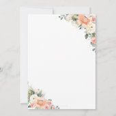 Peach ivory roze Floral Wedding Save the Date Kaar Kaart (Achterkant)