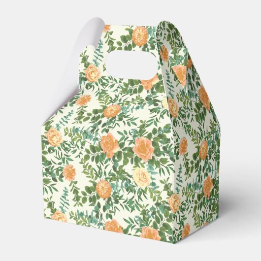 Peach Ivory Wedding Roos Bedankdoosjes (Achterkant)