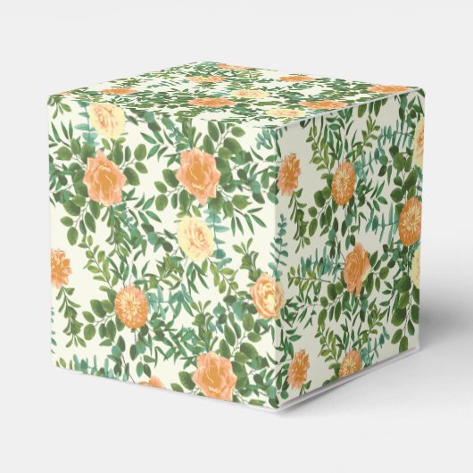 Peach Ivory Wedding  Roos Bedankdoosjes (Achterkant)