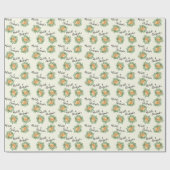 Peach Ivory Wedding Roos Cadeaupapier (Vlak)