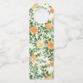 Peach Ivory Wedding Roos Flessenhanger (Achterkant)