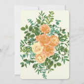 Peach Ivory Wedding  Roos Kaart (Achterkant)