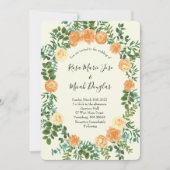 Peach Ivory Wedding  Roos Kaart (Voorkant)
