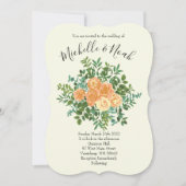 Peach Ivory Wedding Roos Kaart (Voorkant)