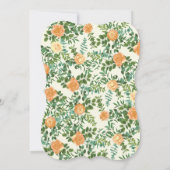 Peach Ivory Wedding Roos Kaart (Achterkant)