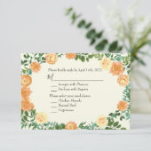 Peach Ivory Wedding Roos Kaart (Staand voorkant)