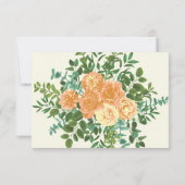 Peach Ivory Wedding Roos Kaart (Achterkant)
