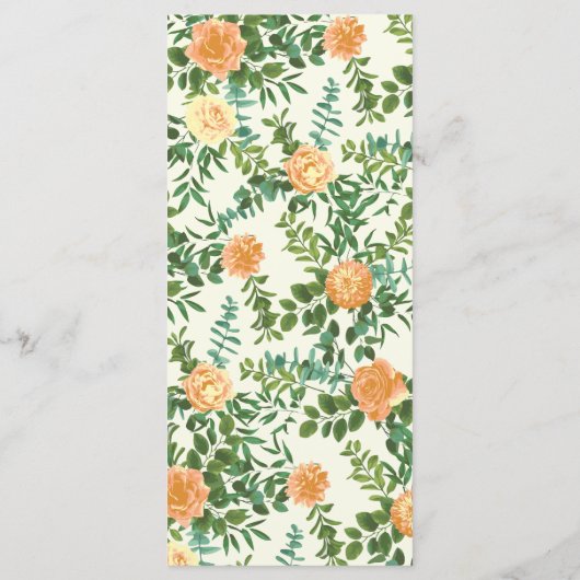 Peach Ivory Wedding  Roos Menu (Achterkant)