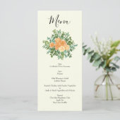 Peach Ivory Wedding  Roos Menu (Staand voorkant)